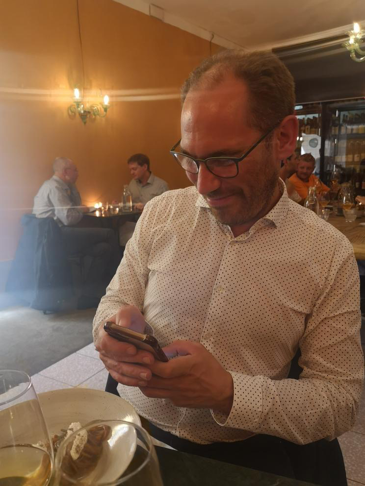 Johan Johansen eating dinner at Barabba Copenhagen